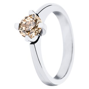 Egyedi egy karátos gyémánt gyűrű fehér arany