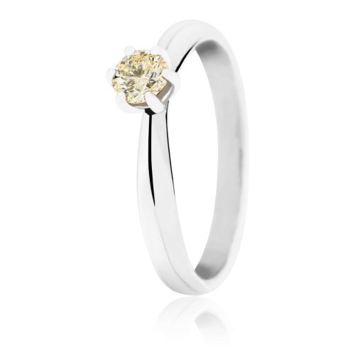 Egyedi gyémánt eljegyzési gyűrű fehér arany szoliter