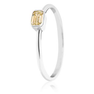   Egyedi emerald gyémánt gyűrű fehér arany 0.265 karát briliáns