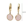 Arany fülbevaló kerek rózsaszín rózsakvarc kővel