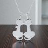  Törhető ezüst medál páros cica