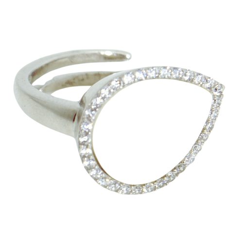 Ezüst gyűrű gyöngyház csepp