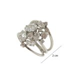 Ezüst koktélgyűrű aszimmetrikus cirkónia kövekkel