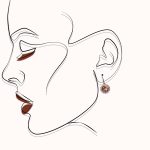 Ezüst fülbevaló pezsgő és zöld színváltós cirkónia kővel