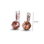 Ezüst fülbevaló pezsgő és zöld színváltós kerek cirkónia kővel