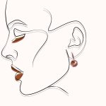 Ezüst fülbevaló pezsgő és zöld színváltós kerek cirkónia kővel