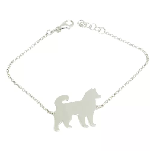 Ezüst kutyás karkötő szamojéd