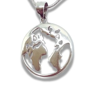 Ezüst földgömb medál