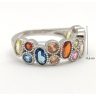 Ezüst gyűrű színes cirkónia kövekkel