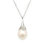 Ezüst collier nyakék gyöngy medállal