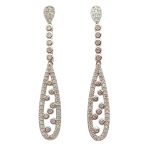 Ezüst ékszer szett fülbevaló lánc és medál cirkónia kövekkel lógós