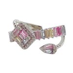 Ezüst gyűrű pasztell cirkóniákkal