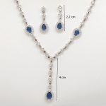 Kék köves ezüst nyakék sötétkék csepp