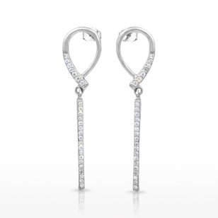 Ezüst csepp lógós fülbevaló