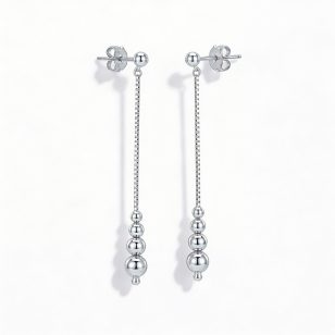 Ezüst lógós kockalánc fülbevaló