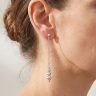 Ezüst lógós kockalánc fülbevaló