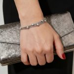 Háromsoros ezüst karkötő gömbökkel