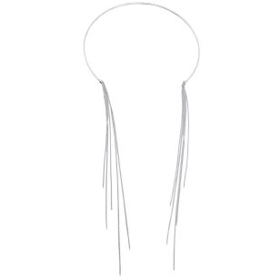Ezüst merev nyitott choker nyaklánc lógó szálakkal