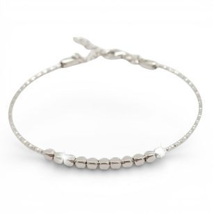 Ezüst félmerev karkötő