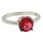 Ezüst piros köves gyűrű