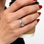 Kalapácsolt homorú ezüst gyűrű