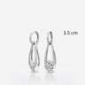 Ezüst karika fülbevaló lógó cseppel 2in1