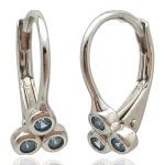 Vintage ezüst fülbevaló világoskék kövekkel