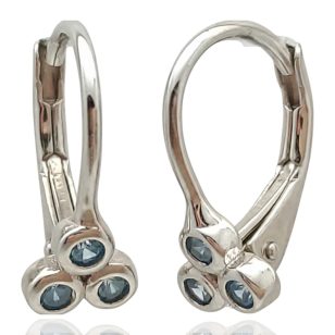 Vintage ezüst fülbevaló világoskék kövekkel