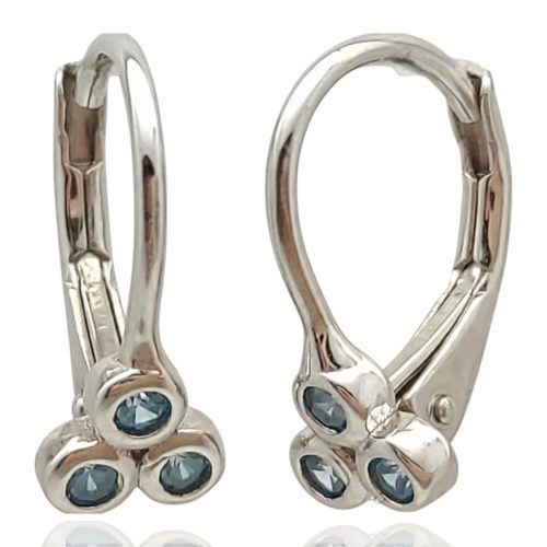 Vintage ezüst fülbevaló világoskék kövekkel