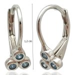 Vintage ezüst fülbevaló világoskék kövekkel