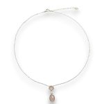 Rózsakvarc ezüst nyakék