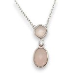 Rózsakvarc ezüst nyakék