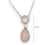 Rózsakvarc ezüst nyakék