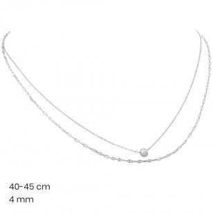 Dupla ezüst lánc gömb medállal