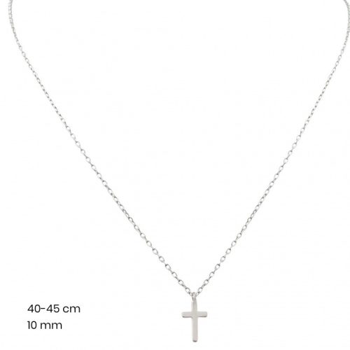 Vékony ezüst nyaklánc kereszt medállal