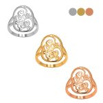 Inda mintás statement fehér arany gyűrű