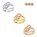 Kalapácsolt sárga arany kapocs gyűrű