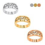 Inda mintás áttört sárga arany gyűrű