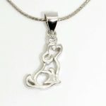 Játékos kutya medál és fülbevaló ezüst ékszer szett