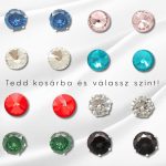 Antiallergén bedugós szilikon fülbevaló piros cirkónia kővel