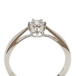 Fehér arany gyémánt gyűrű 0.10 karát briliáns