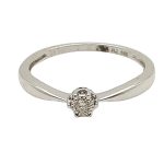 Fehér arany gyémánt eljegyzési gyűrű 0.03 karát briliáns