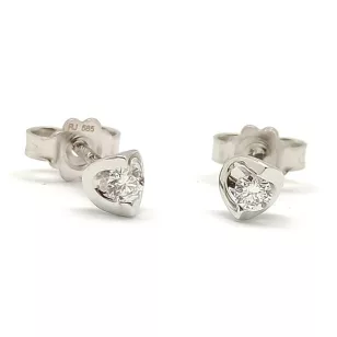   Gyémánt köves fehér arany fülbevaló 0.1 karát briliáns