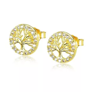 Életfa arany bedugós fülbevaló